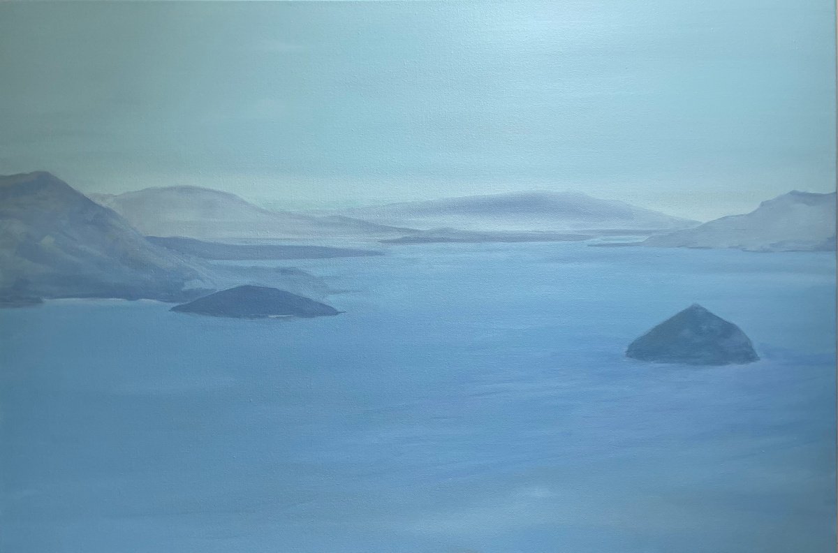 Impressionistic Landscape Oil Painting By Lizzie Butler, 36 X 24", Calm Waters, Original Artwork