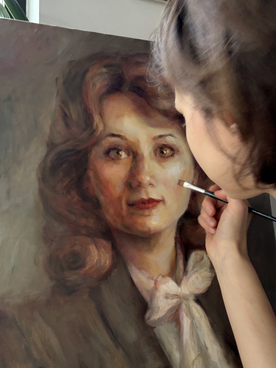 Comission Portrait From An Photo By Liubou Sas, 20 X 24, Artwork For Sale On Artfinder