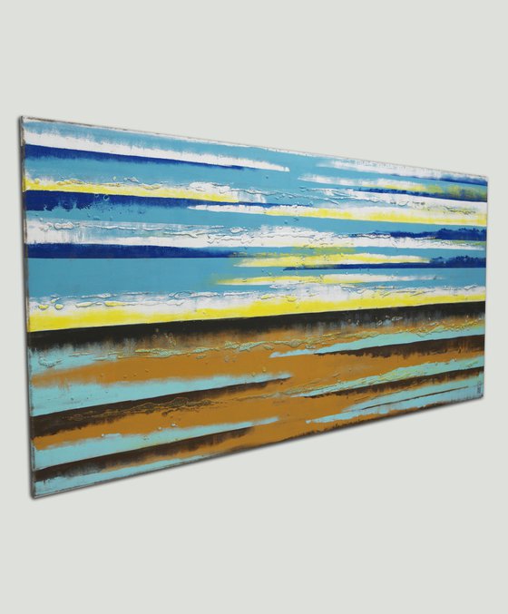 XL Canvas - Sea View Landscape - Abstract Large Painting - Ronald Hunter - 21J