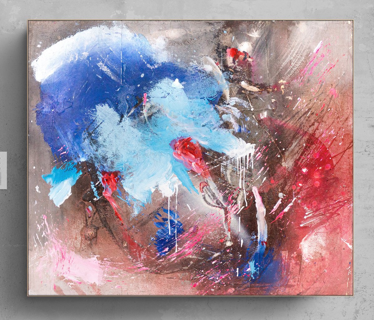 Organic Abstract Acrylic Painting By Adriano Ribeiro, 28 X 24, Luar De Sobral, Original Artwork