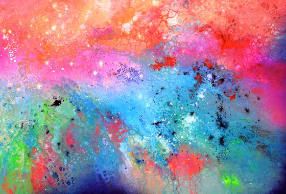 Flow with the Wind - Large Colorful Abstract