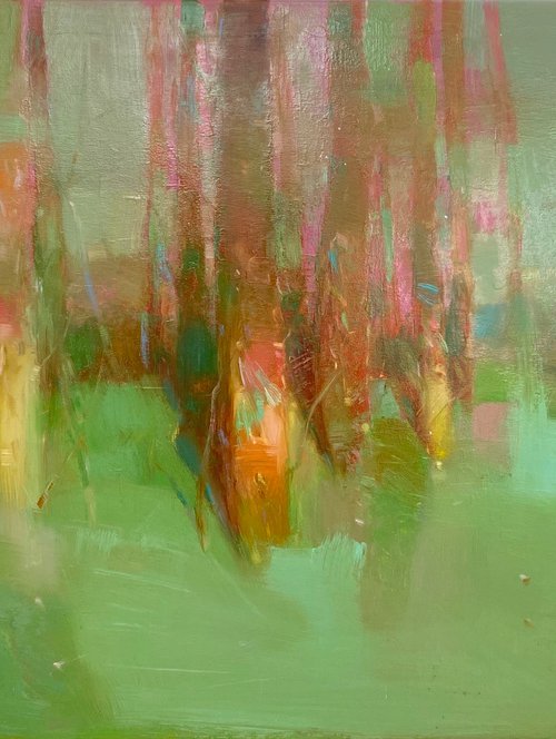 Summer Grove, Original oil painting, Handmade artwork, One of a kind by Vahe Yeremyan