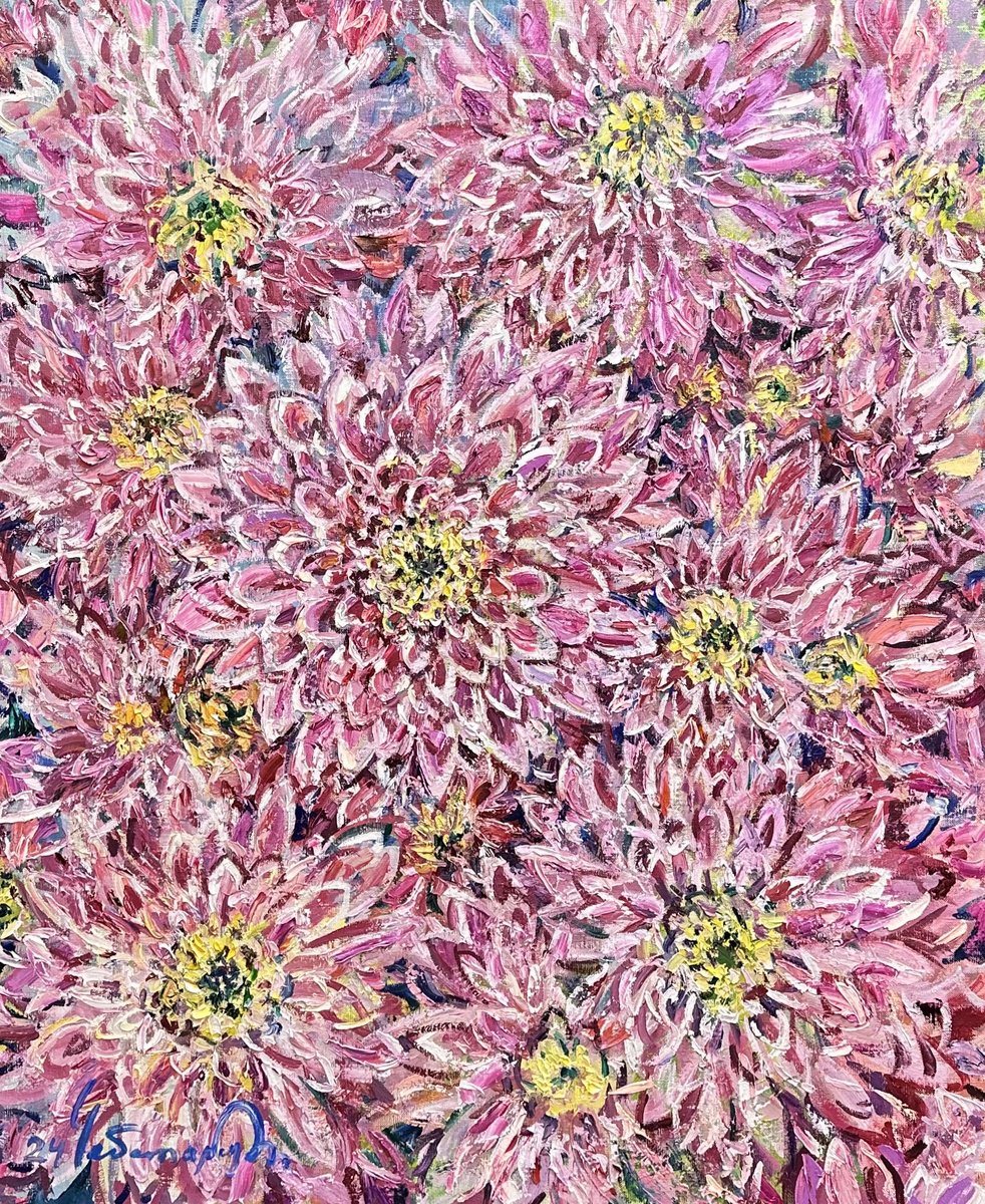 Impressionistic Botanical Oil Painting By Andrii Chebotaru, 28 X 33, Mother