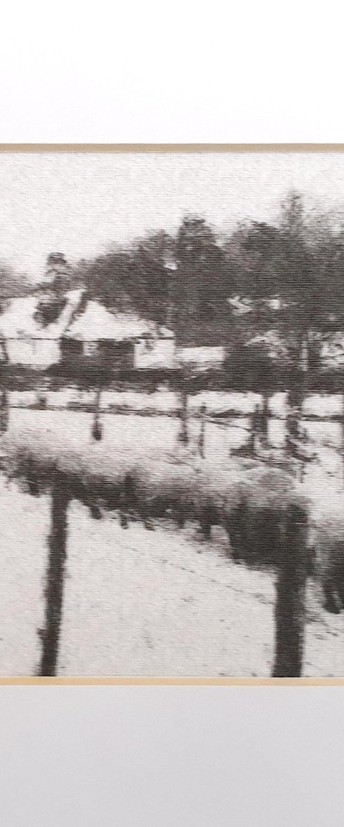 Newnham Valley Snow & Sheep on Linen by Teresa Tanner