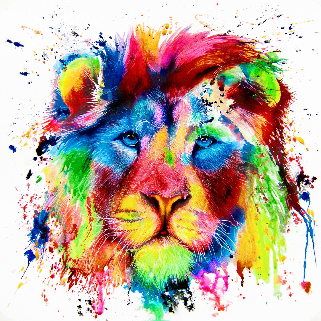 neon lion painting