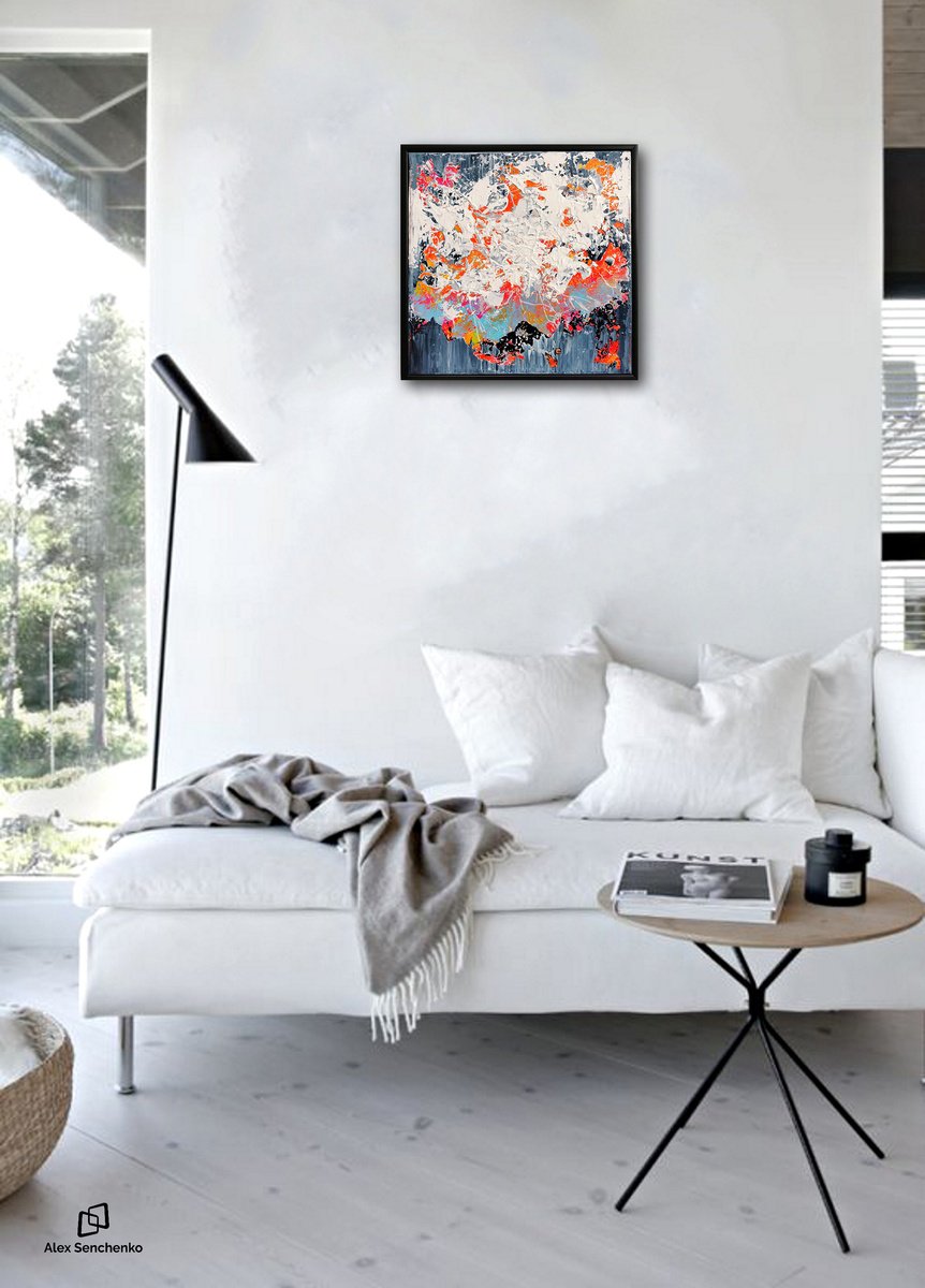 Abstract Acrylic Painting By Alex Senchenko, 16 X 16, Abstract 2263, Original Artwork