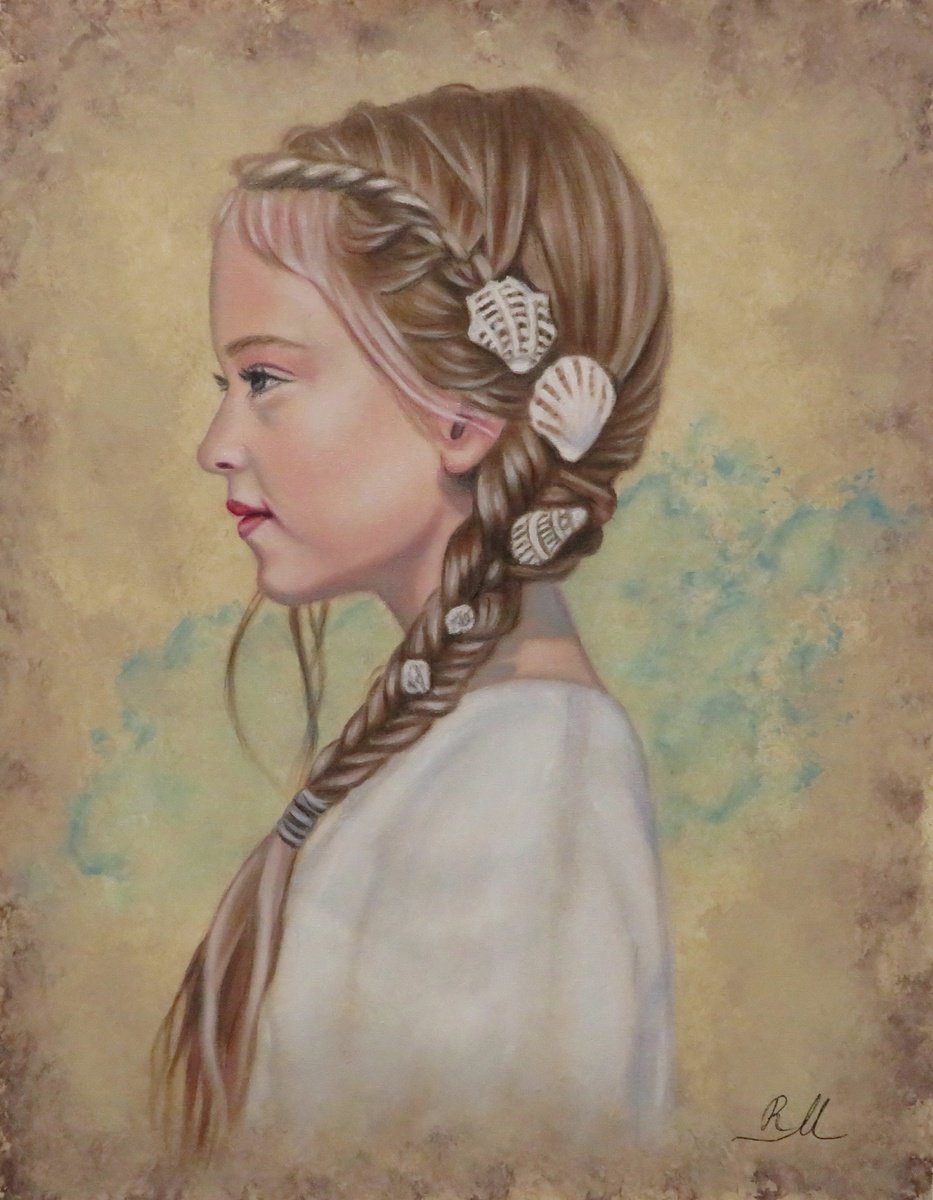 Expressive Portrait Oil Painting By Monika Rembowska, 13 X 16", "Marilena", Original Artwork