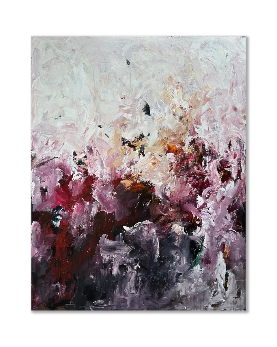 Abstract Acrylic Painting By Omar Obaid, 47 X 59", Dancing With The Devil 2, Original Artwork