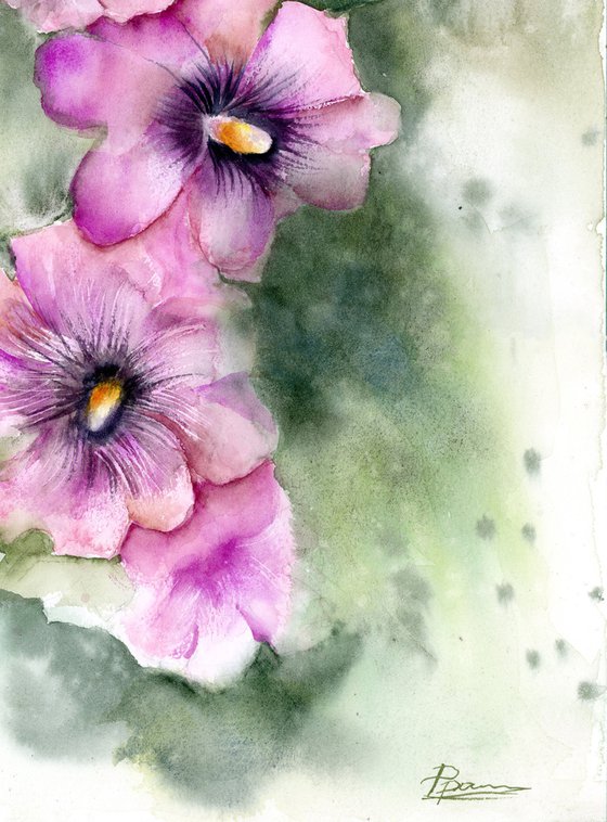 Hollyhock flowers