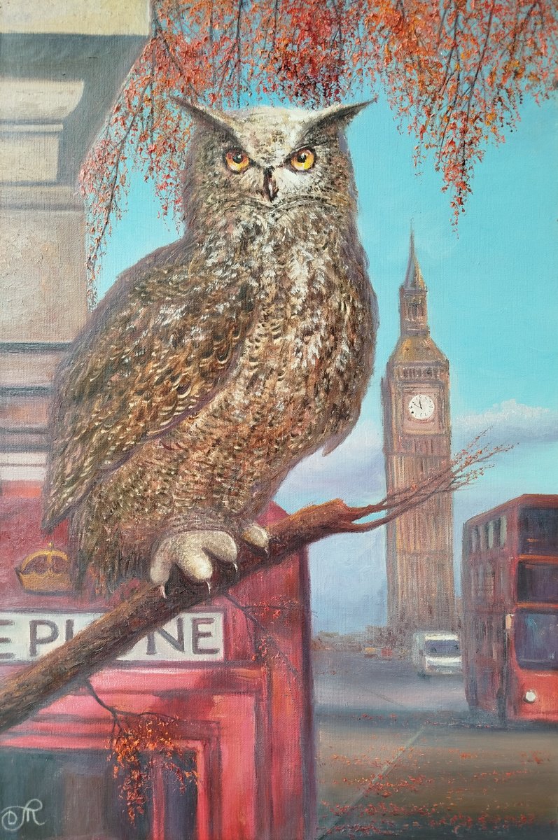 Impressionistic Cityscapes Oil Painting By Dmitrij Tikhov, 16 X 24, Autumn In London, Original Artwork