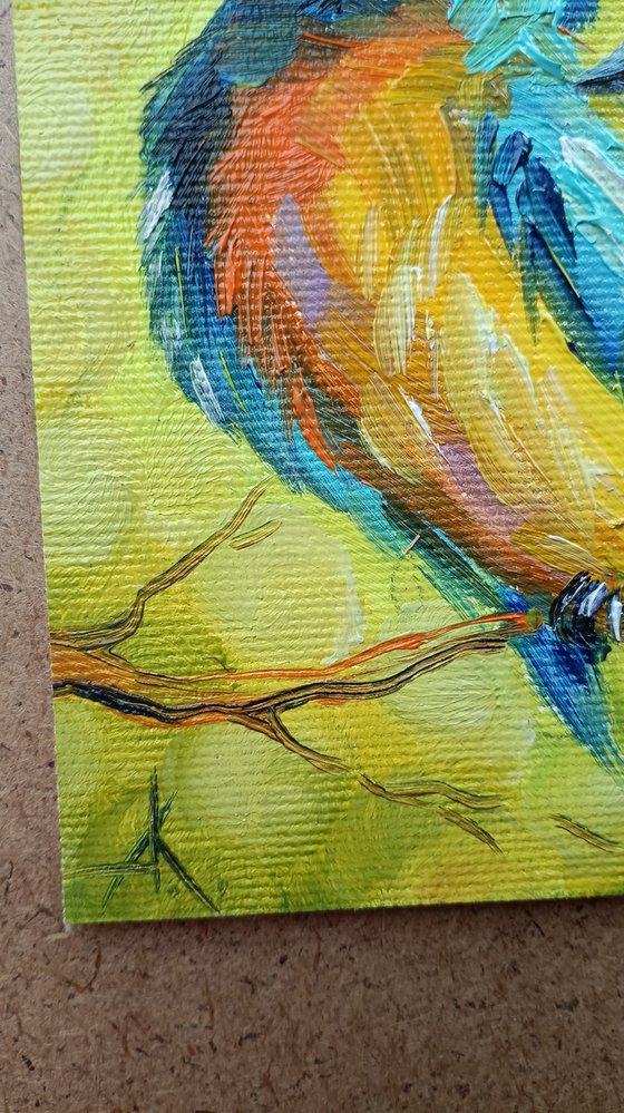 Chirping about love - birds, oil painting, bird, love, birds in love, birds oil painting, gift, bird art, art bird, animals oil painting