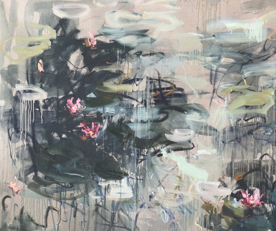 Water lilies. Summer pond.