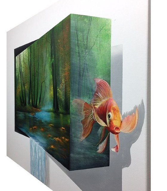 3D landscape,goldfish