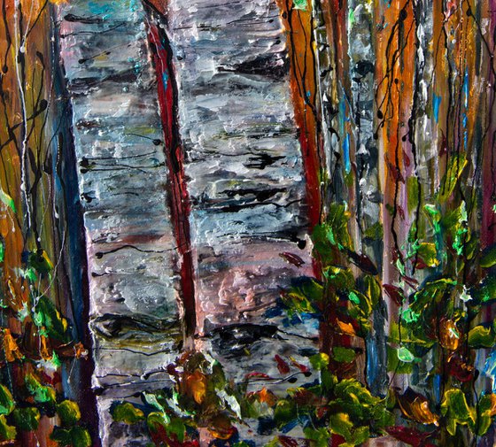 Birch Trees Impasto