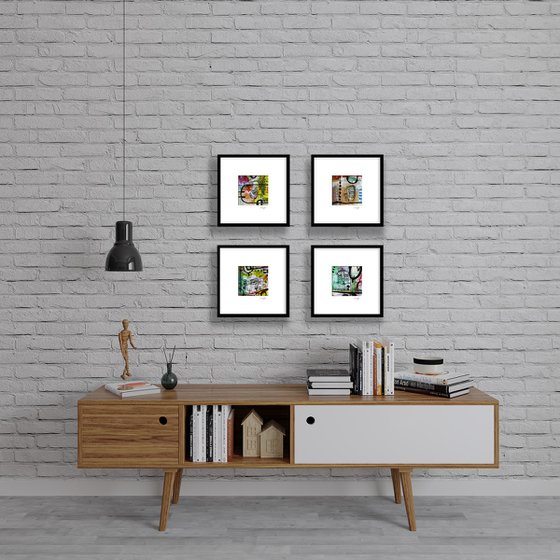 Dream Wander Collection 1 - 4 Mixed Media Artworks