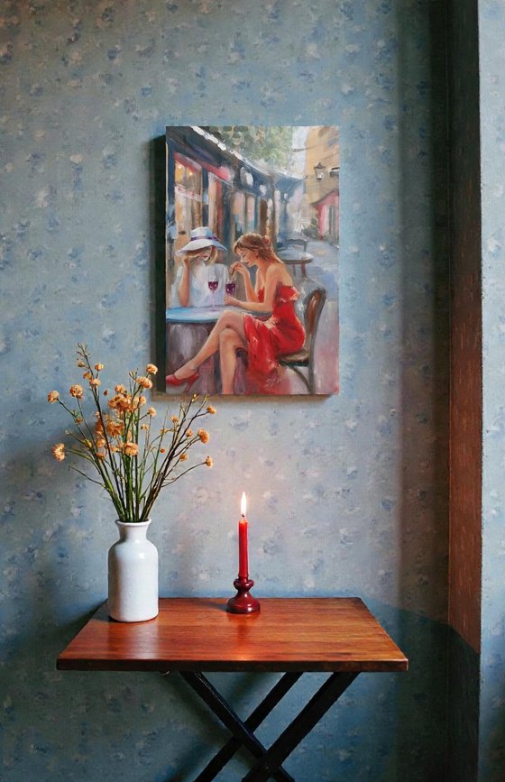 A Glass of Sangria at the Bar on the Corner