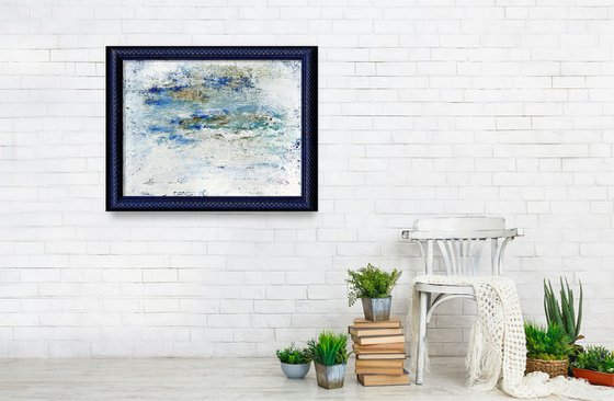 Winterfell 2 - Framed textured Abstract Painting by Kathy Morton Stanion