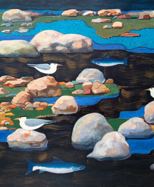 Seagulls and Fish by Vadim Vaskovsky