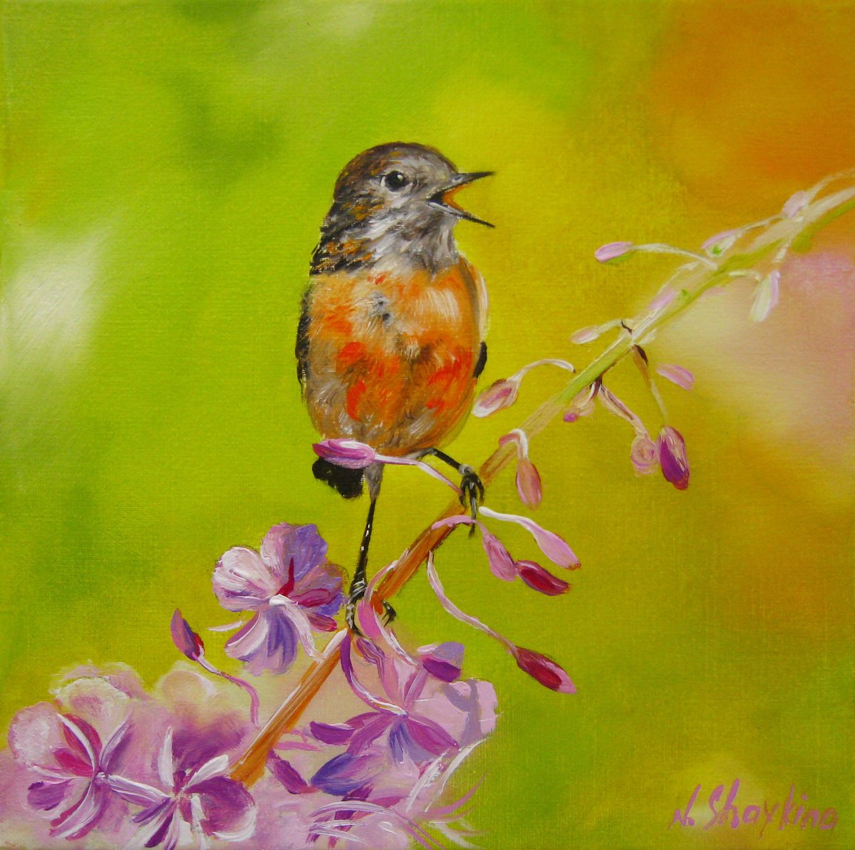 Flowers and Bird by Natalia Shaykina
