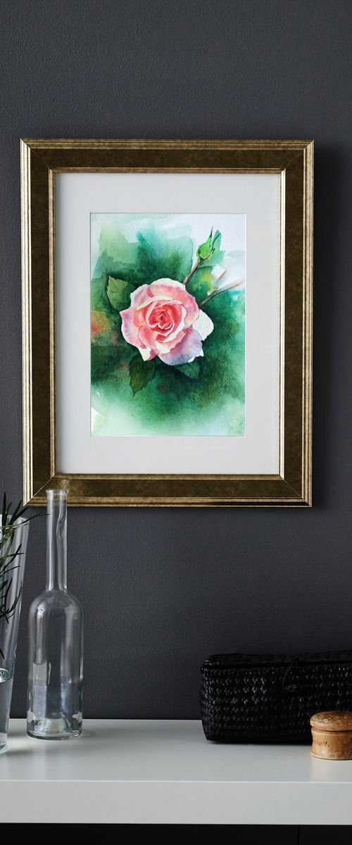 Rose -  watercolor painting - by Olga Beliaeva Watercolour