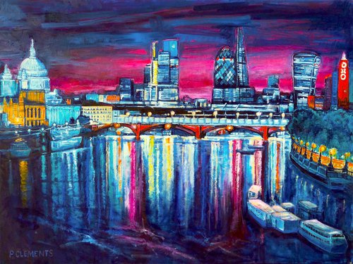 Cityscape from St Paul's to the Oxo Tower by Patricia Clements