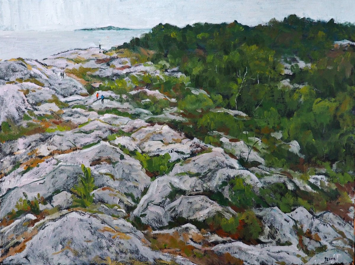 Impressionistic Landscape Oil Painting By Yuanyuan Liu, 31 X 24", The View From Bulleron, Original Artwork