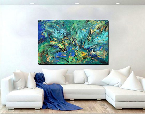 Tropical - extra large modern abstract painting art