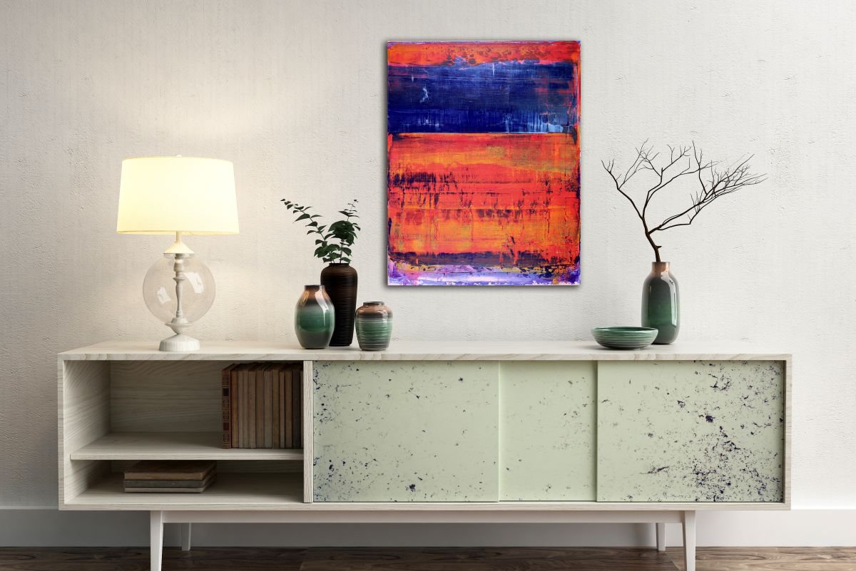 Abstract Acrylic Painting By Nestor Toro, 16 X 20", Nighttime Contemplation, Original Artwork