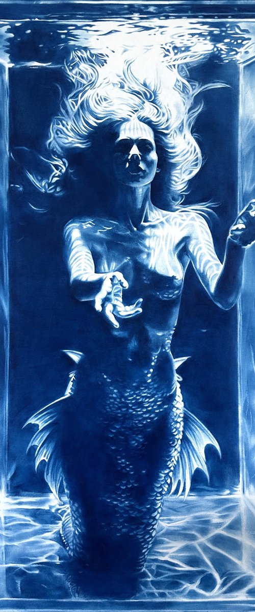 The Mermaid's Secret - Large Blue Nude by Julia Shilo