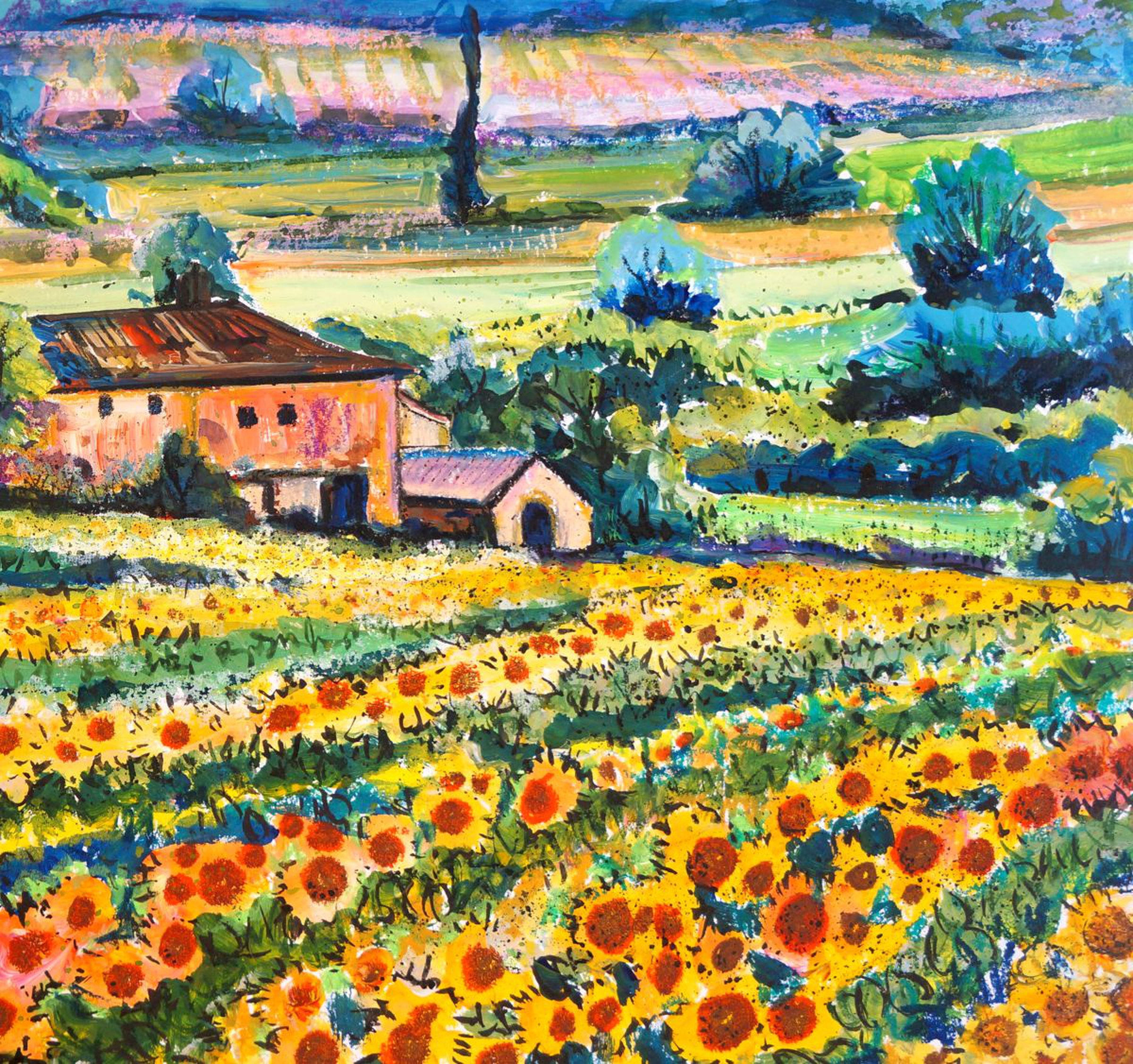 Sunflower Field By Julia Rigby Artfinder
