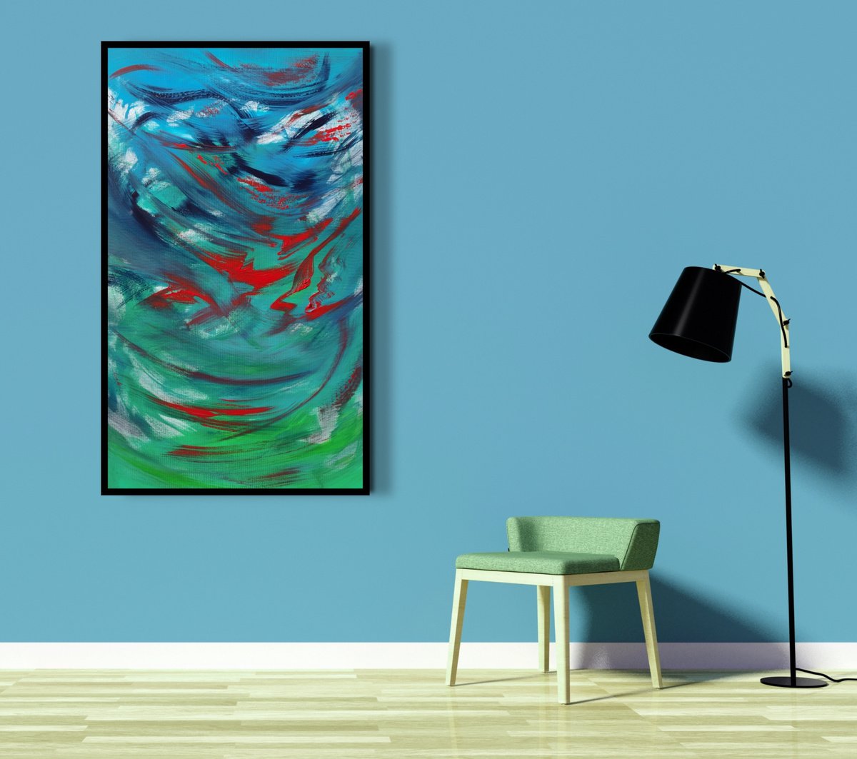 Expressive Landscape Acrylic Painting By Davide De Palma, 24 X 39, Nowness, Original Artwork