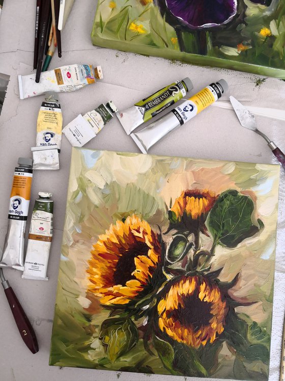 Sunflowers in the garden Painting