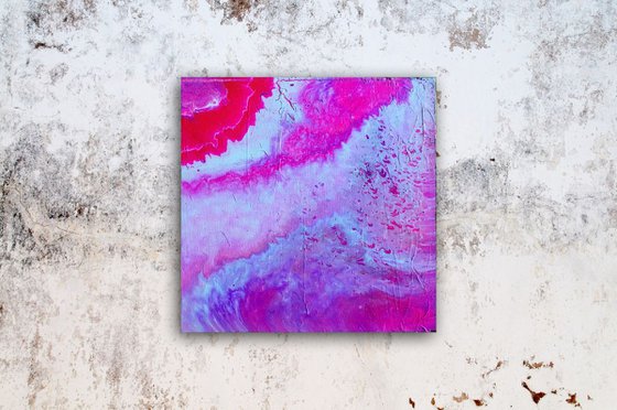 "Manifesting In Magenta" - FREE USA SHIPPING - Original Abstract PMS Fluid Acrylic Painting - 24 x 24 inches