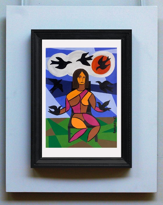 'Woman with Birds'