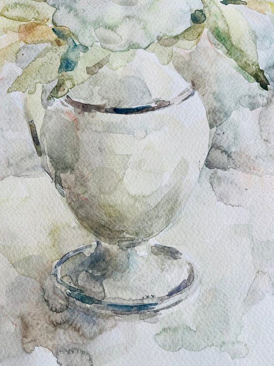 White peonies 19,7 x 25,6 in