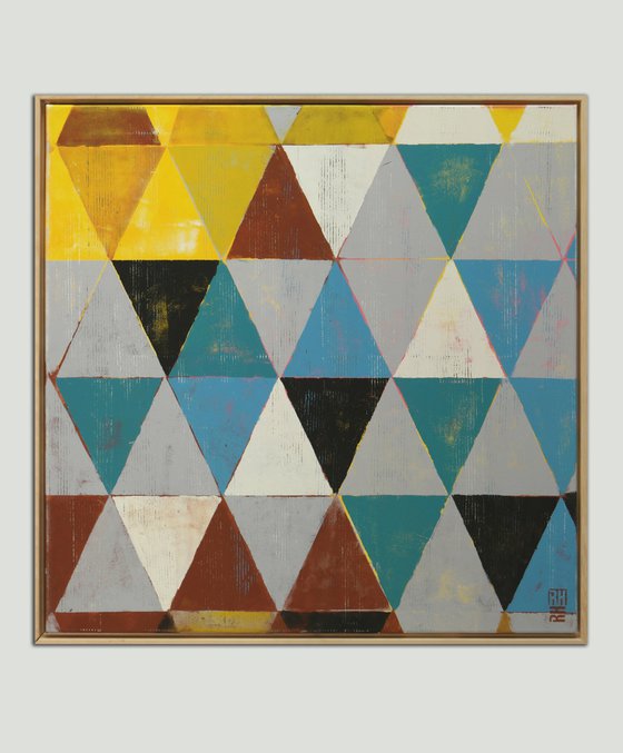 Triangle Traffic I - Incl Frame - 85x85CM - Ronald Hunter - 6M