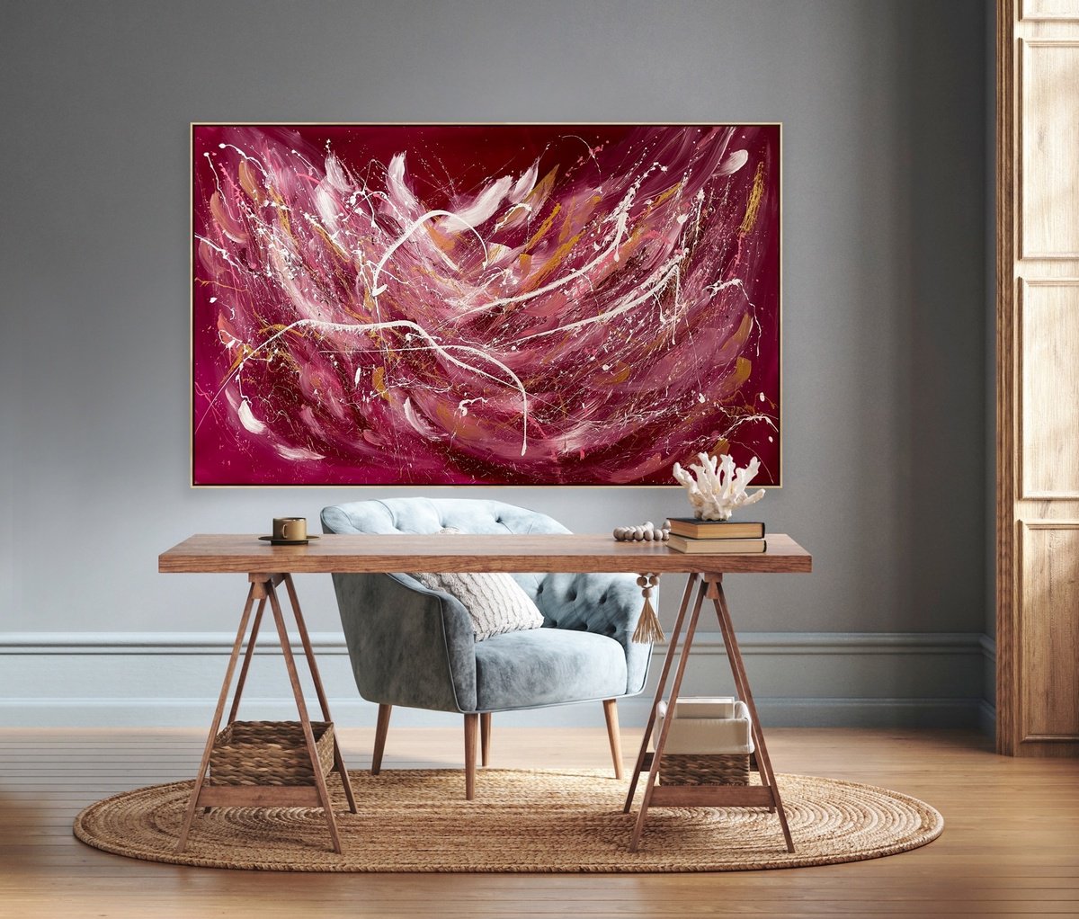 Organic Abstract Acrylic Painting By Alanah Jarvis, 81 X 54, Its Just Energy, Original Artwork