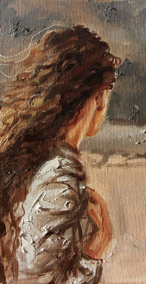 " MOMENTS ... " original painting  autumn palette knife GIFT by Monika Luniak