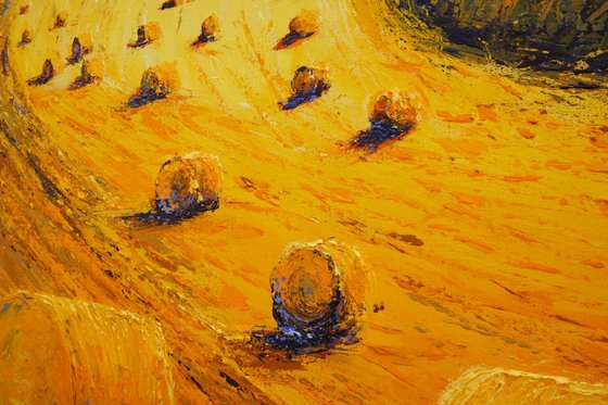 The harvest - Large Structure sommer Palette knives Painting