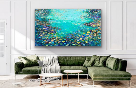 Blue Waterlily Pond (2) - XXL