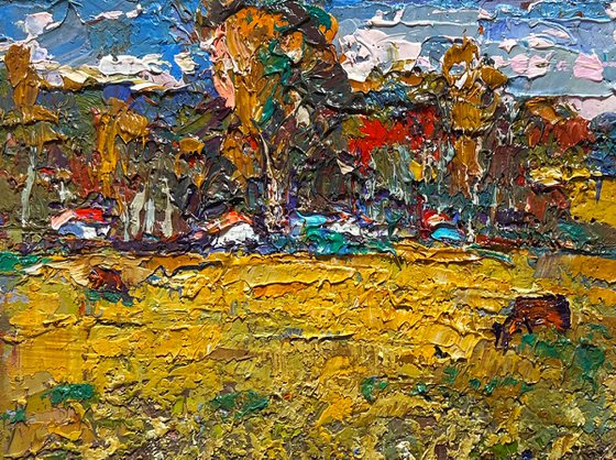 On the yellow autumn meadows