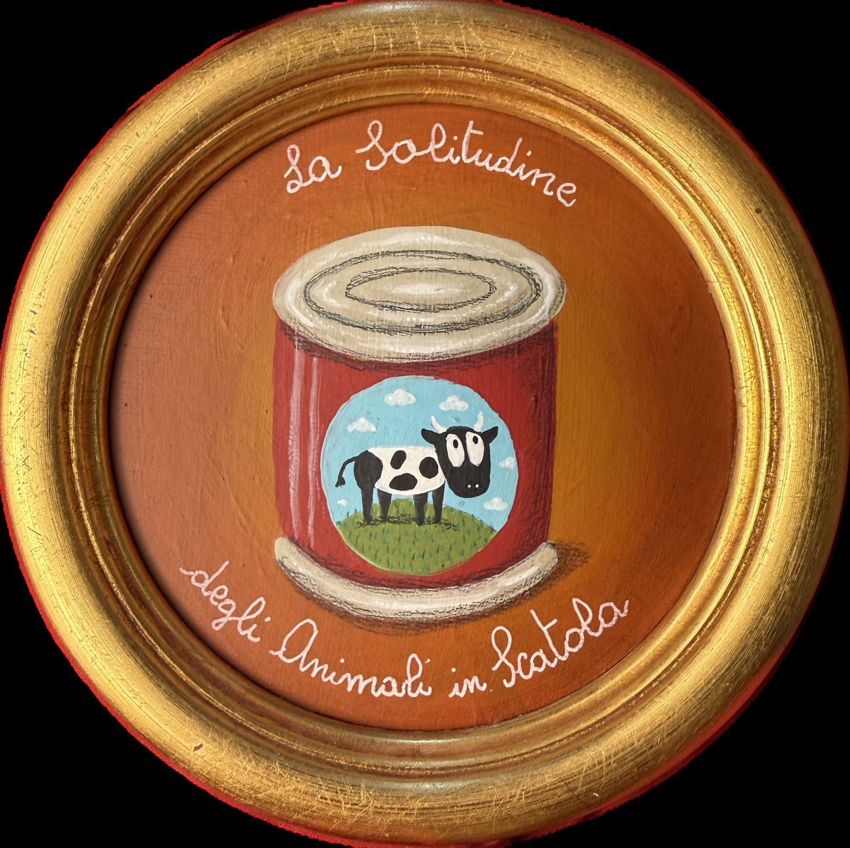 Cartoon Acrylic Painting , 879 - Cow By Paolo Andrea Deandrea, 7 X 7, Artwork For Sale On Artfinder