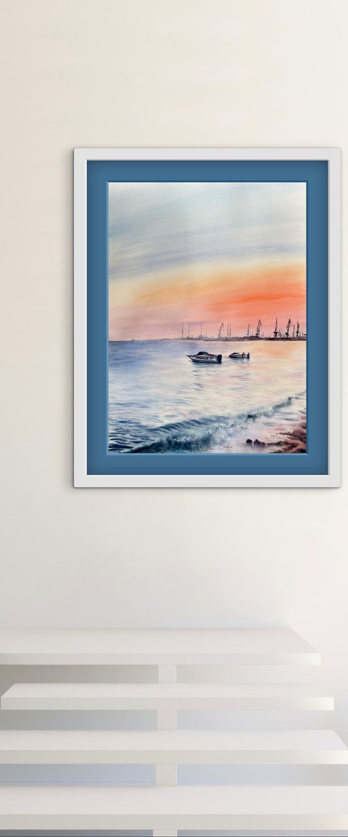 Calm Evening by the Water by Oleksandra Padushyna