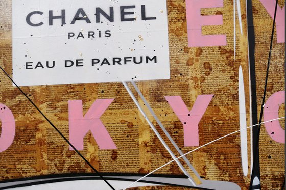 Chanel Pink 120cm x 100cm Chanel Book Page Urban Pop Art