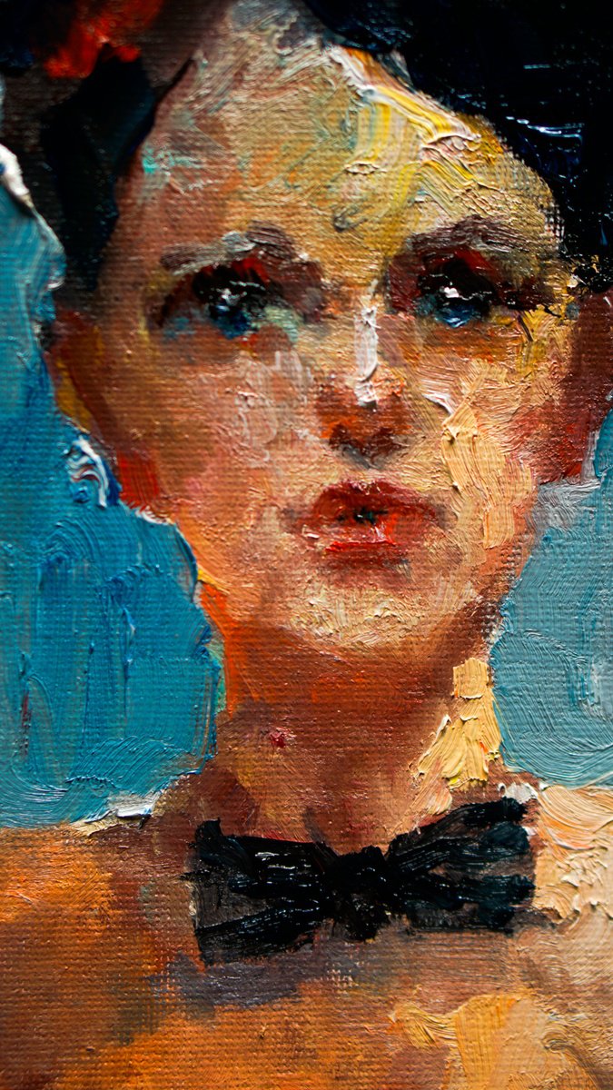 Impressionistic Portrait Oil Painting By Pavel Filin, 10 X 12", Piano, Original Artwork
