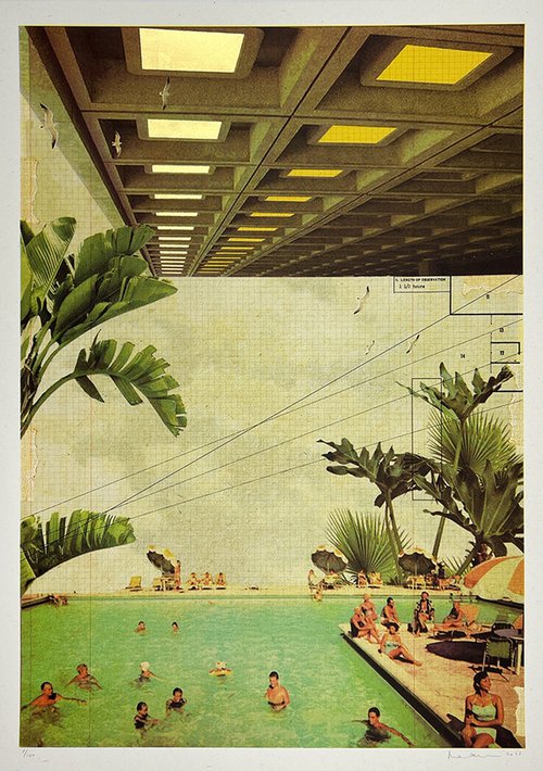 Tropical Swim - Gold Leaf Edition by Maxine Gregson