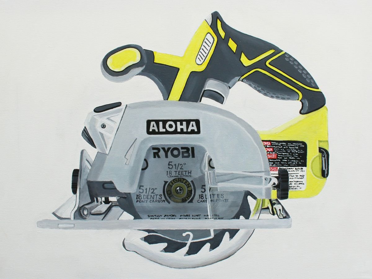 Photorealistic Still Life Oil Painting By Ken Vrana, 24 X 18", This Is Not A Drill, Original Artwork