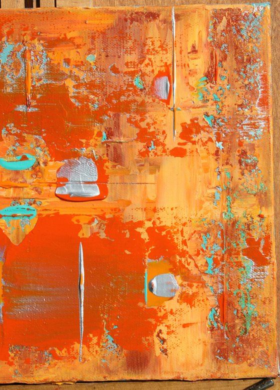 Abstract Orange Silver Teal Concept