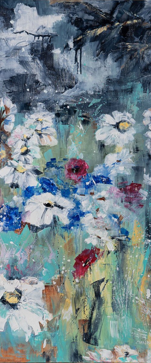WILDFLOWERS 2, Oil on canvas panel by Svetlana Caikovska
