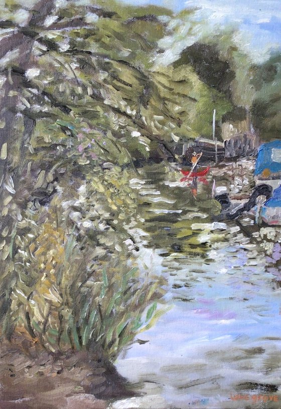 The river Stour in Kent. An original oil painting